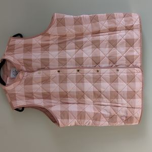 Isaac Mizrahi Live Puffer Vest, 2X Pink & Tan